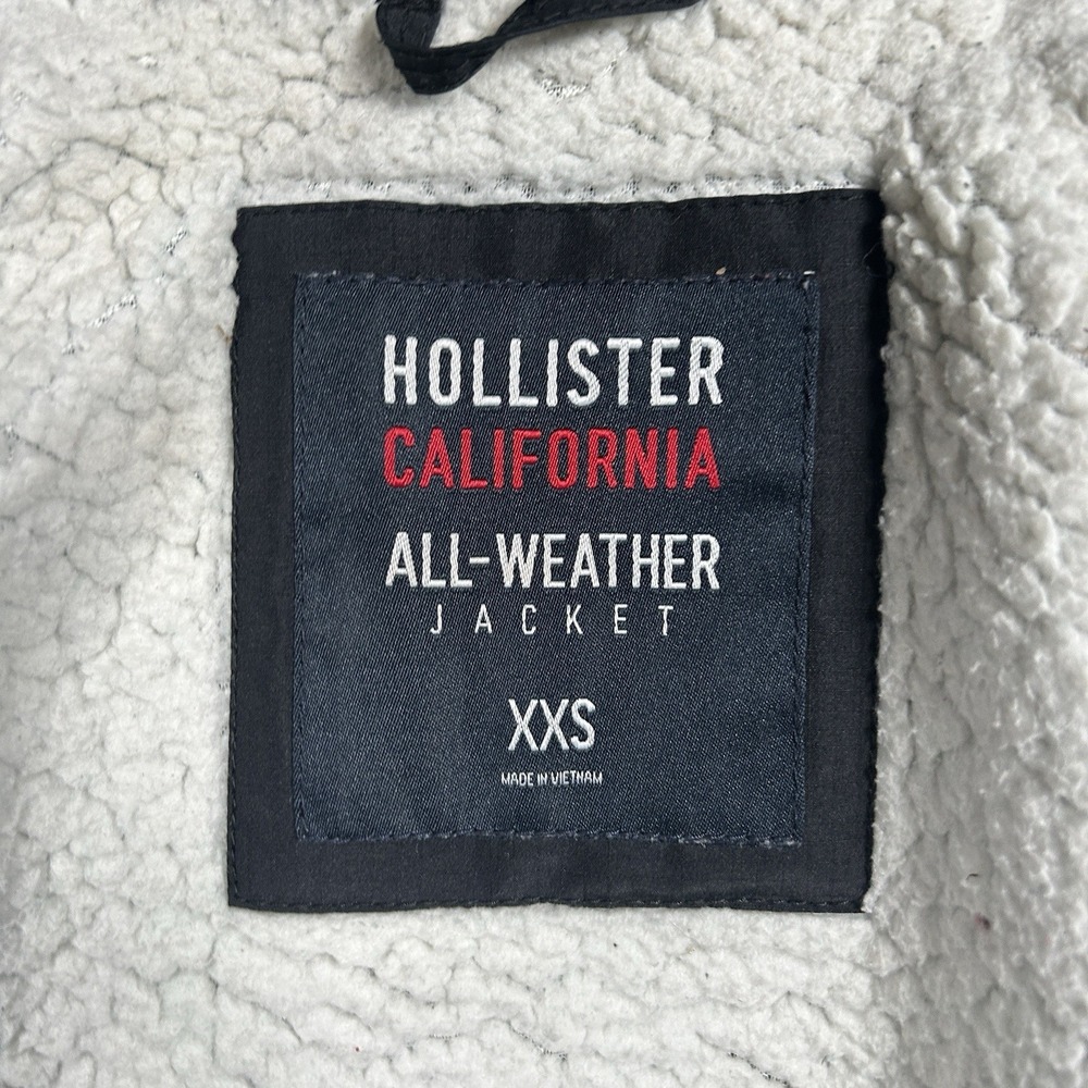Hollister Jacket Womens Size xxs Black All Weather Hooded Sherpa Lined Y2k‎ - Picture 2 of 14